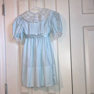 Elegant Blue Kids Dress with Lace Details VINTAGE
